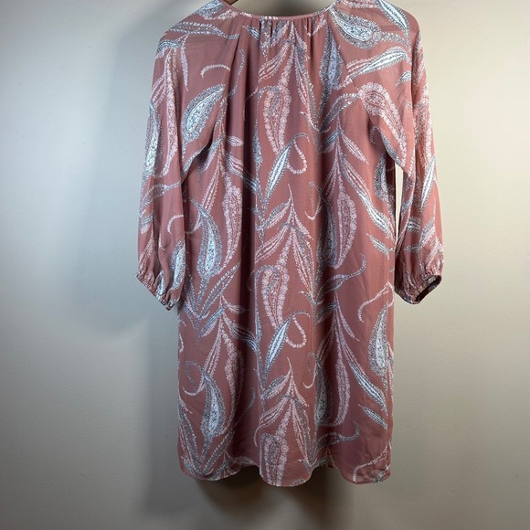LOFT Paisley Print Dress Women's XS Long Sleeve Button‎ Front Career Casual - Picture 2 of 7
